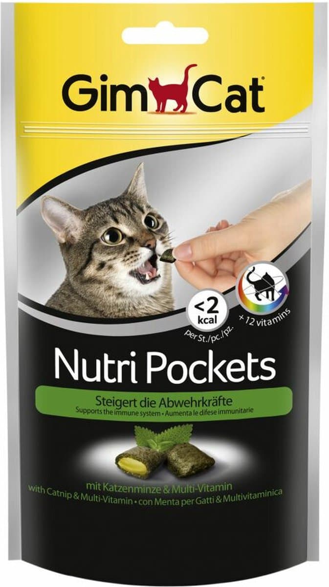 12x GimCat Nutri Pockets Kattenkruid - Vitamines 60 gr