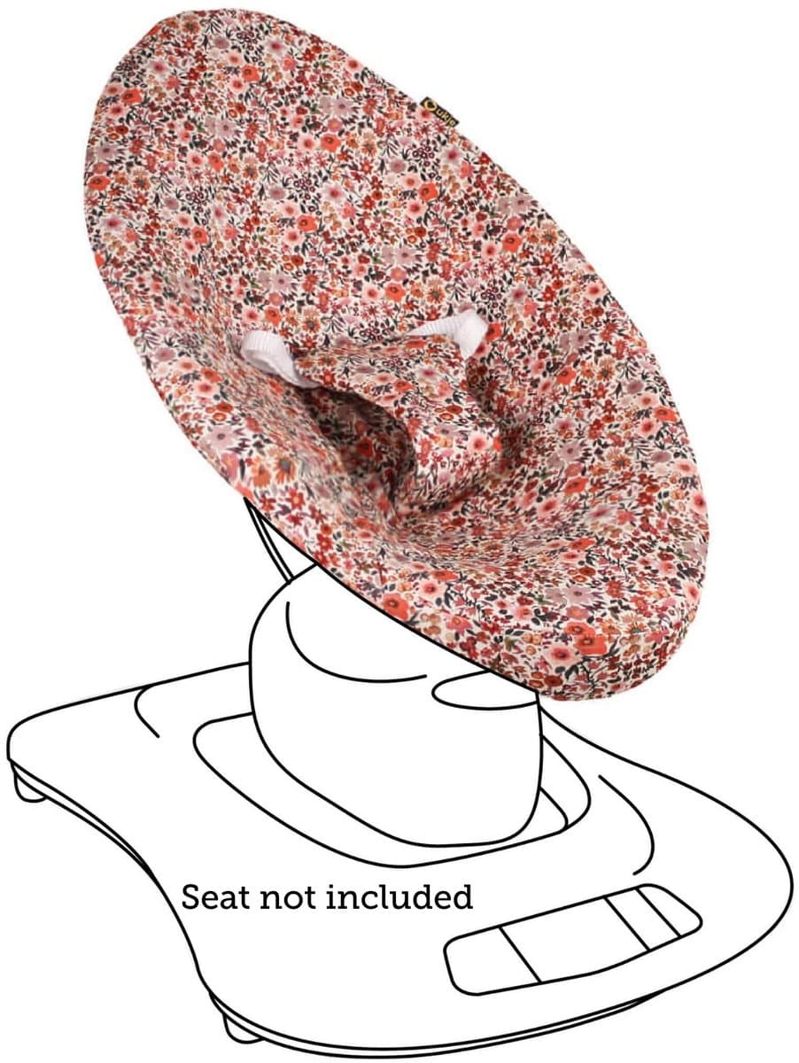 Ukje Wipstoelhoes geschikt voor 4Moms Mamaroo 4 Wipstoel - Hoes met Waterdichte Voering ter Bescherming van je Stoel - Perfecte Pasvorm - Makkelijk Wasbaar - Zacht Katoen - Roze Bloemen