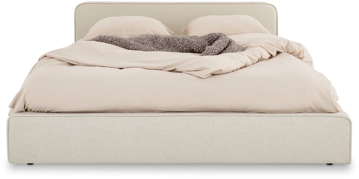 Gestoffeerd bed MARINI 140x200 cm met lattenbodem – crèmewit