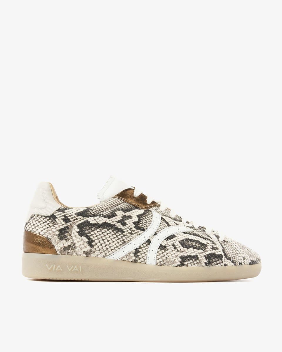 VIA VAI Nilla Khloe Sneakers Dames - Leer - Beige