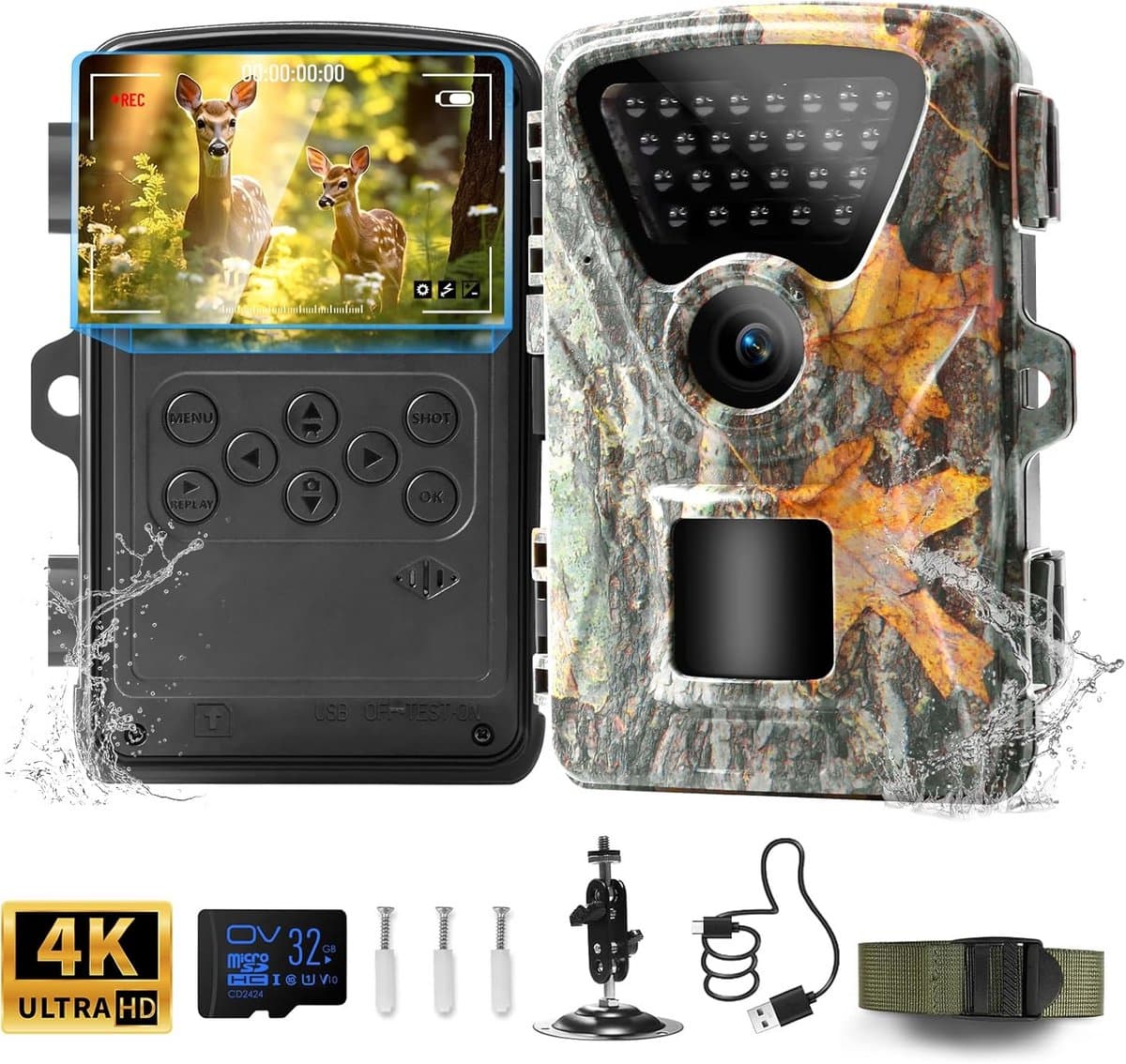 Wildcamera met Nachtzicht - Buitencamera voor Buiten - Waterdicht - Wifi - 4K - Natuur