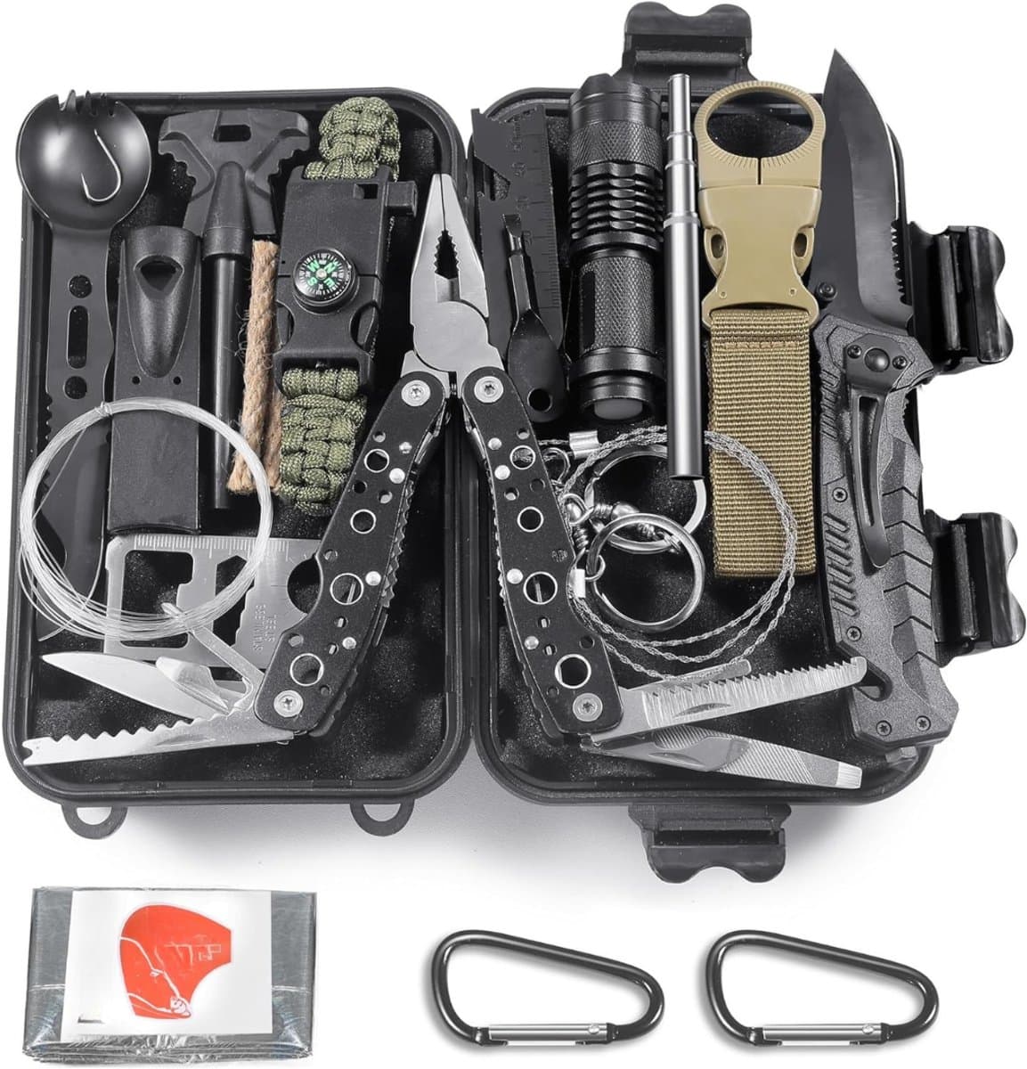 SVN® Overlevingspakket – Survival Kit – Noodpakket Rampenrugzak - Overlevingspakket bij Rampen – Zwart - 21 cmx 14cm x 6cm; 663 g