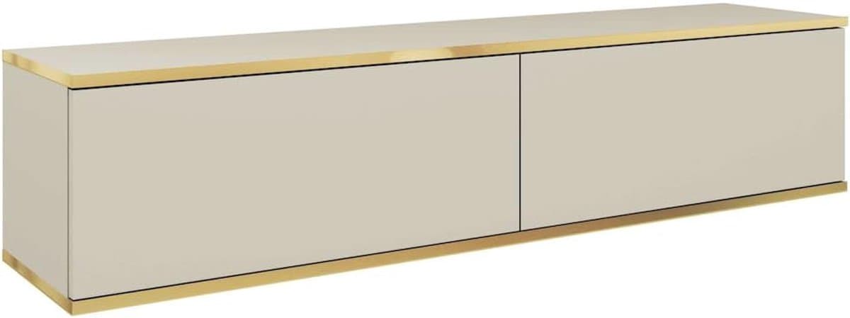 Moderne TV-kast 135 cm in Goud en Beige - TV-meubel en Televisiekast in Verschillende Kleuren