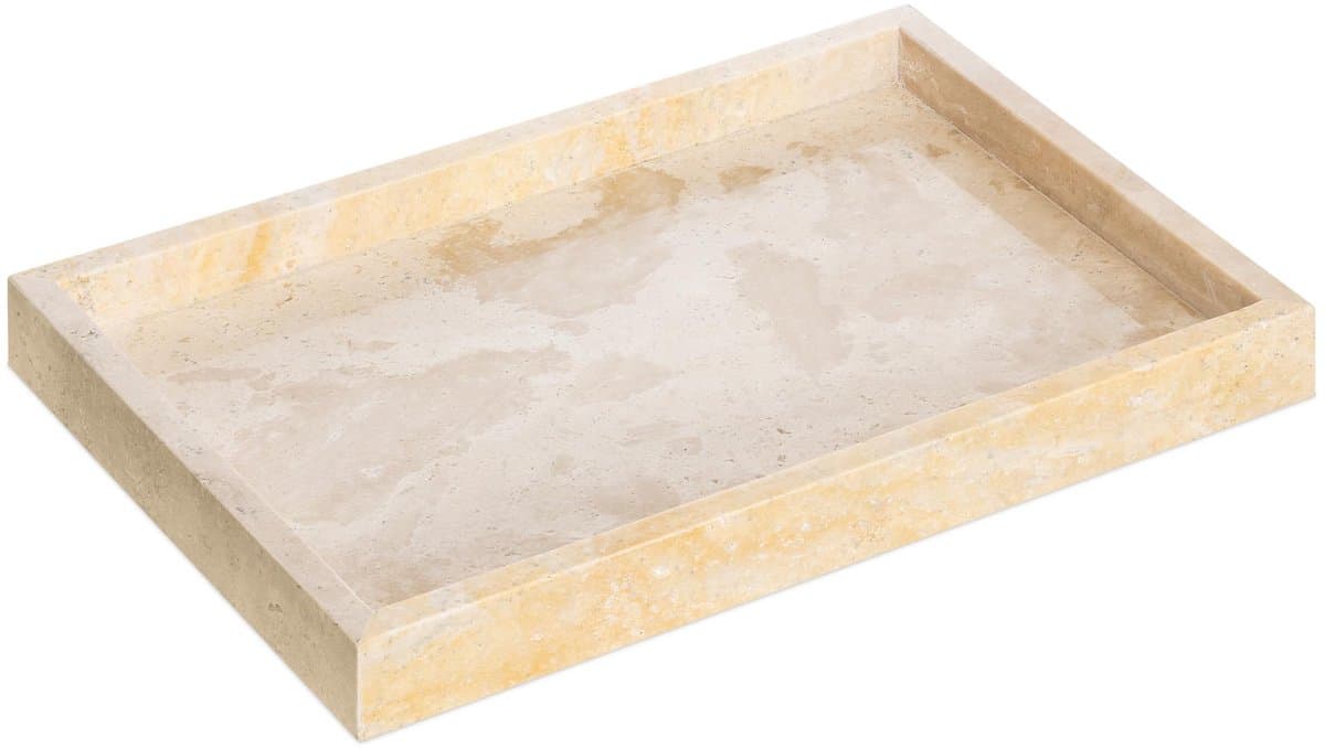 Badezimmer Tablett - Travertin Naturstein - 30 x 20 cm - Sleutel- en Make-up Organizer