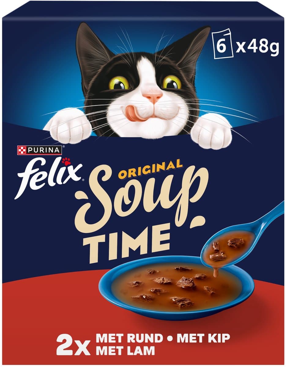 Felix Soup Farm nat kattenvoer 6 x 48 g