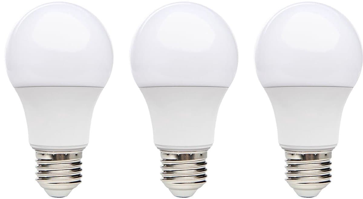 Kobi LED Lamp E27 7W - 600lm - 4000K - 230V - Standaardvorm - Voor Keuken, Hal of Badkamerverlichting - 3 stuks