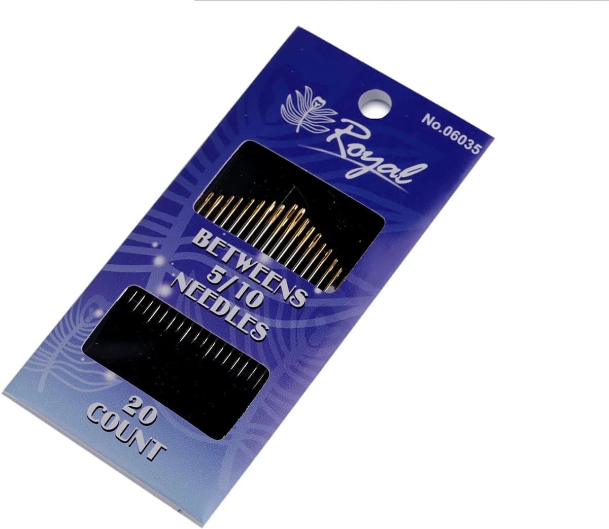 Royal gouden oog naalden - betweens 5/10 - 20x naainaald - lengte naald tussen 27 - 33 mm - dikte 0,5 - 0,9 mmm - voor borduren, naaien en quilten