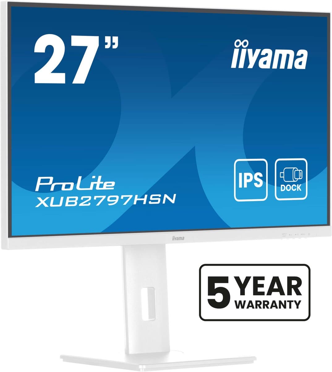 iiyama ProLite XUB2797HSN-W2 68,6 cm IPS-technologiepaneel met USB-C dock en RJ45 (LAN)