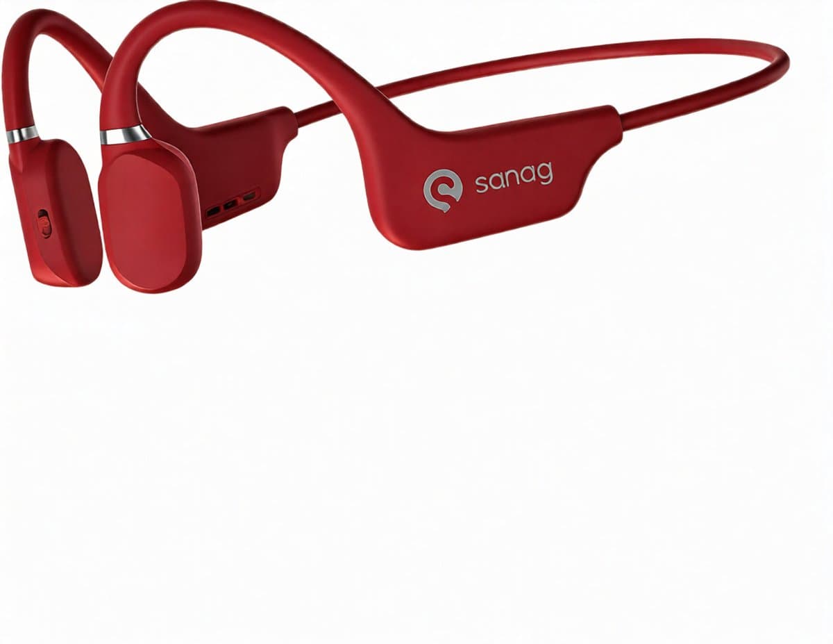 Song A5S Sport oortjes– Bone Conduction Headphone- Hardloop Hoofdtelefoon– Sport koptelefoon – Sport oordopjes - Draadloos – Bluetooth 5.0 - Waterbestendig – Lichtgewicht, Sportief & Veilig –rood