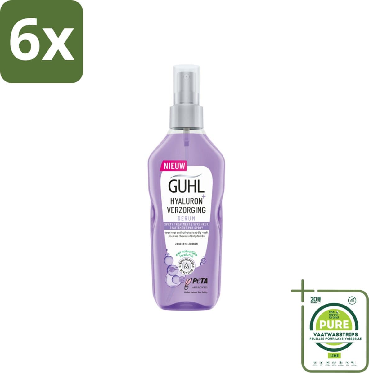 Guhl - Spray - Hyaluron Verzorging - 150 ml - Voordeelverpakking - 6 stuks - Haarspray - Hyaluronzuur