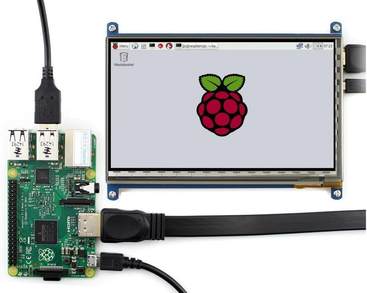 7 Inch HDMI LCD Touchscreen Monitor 1024x600 Capacitief voor Raspberry Pi, PC en DIY Projecten
