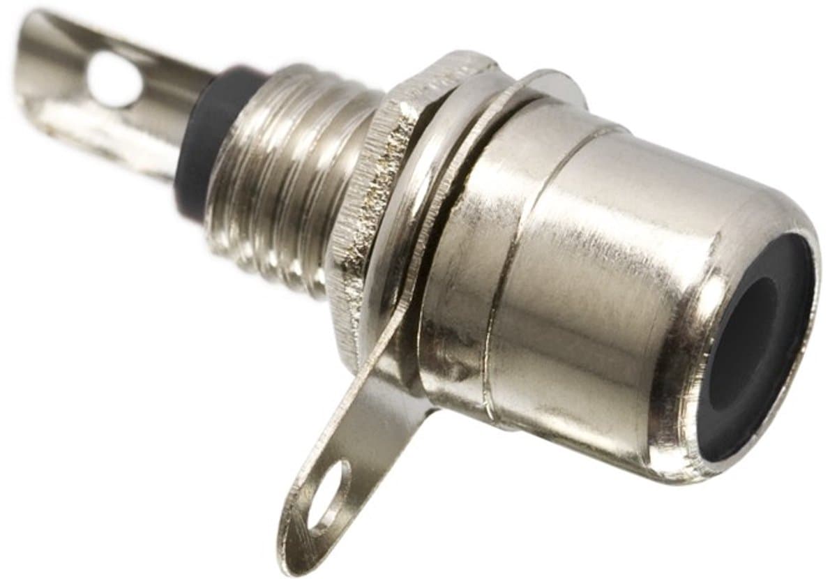 10x RCA Aansluiting Vrouwelijk Inbouw – Vernikkelde RCA Socket – Chassis Connector voor Audio & Video (6,25 mm) - 10 Stuks [05082FK]