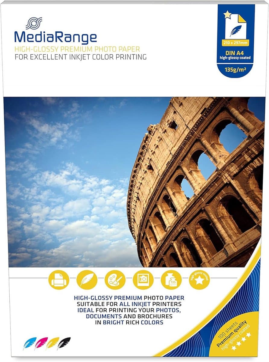 Fotopapier A4 Hoogglanzend 160g voor Inkjetprinters - 100 Vellen