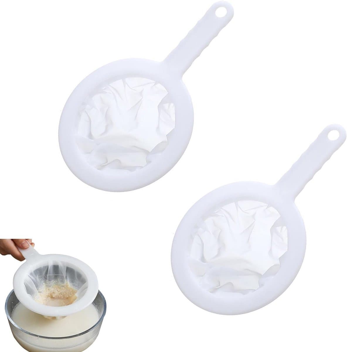 Ultra-fine mesh filter - geavanceerd fijnmassafilter - keuken voedselfilter - nylon gaas scherm met antislip handgreep - voor het filteren van sap - koffie - wijn - 400 mesh