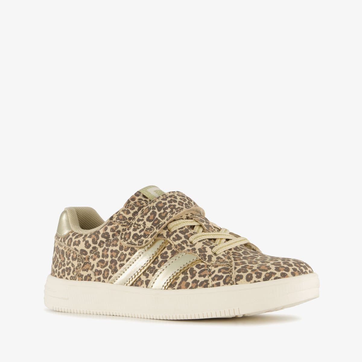 Blue Box meisjes sneakers met panterprint beige goud - Maat 25 - Uitneembare zool