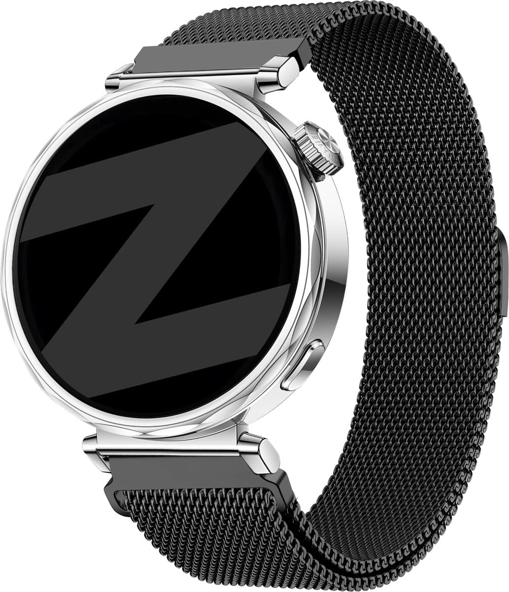 Bandz Milanese 18mm Smartwatch Bandje Zwart – Verstelbaar & Roestvrij – geschikt voor Huawei Watch GT 6/GT 5/GT 4 (41mm) / GT 5 Pro/Watch 5 (42mm) / OnePlus Watch 3 (43mm) / Withings ScanWatch Light/ScanWatch 2/Steel HR (36-38mm)