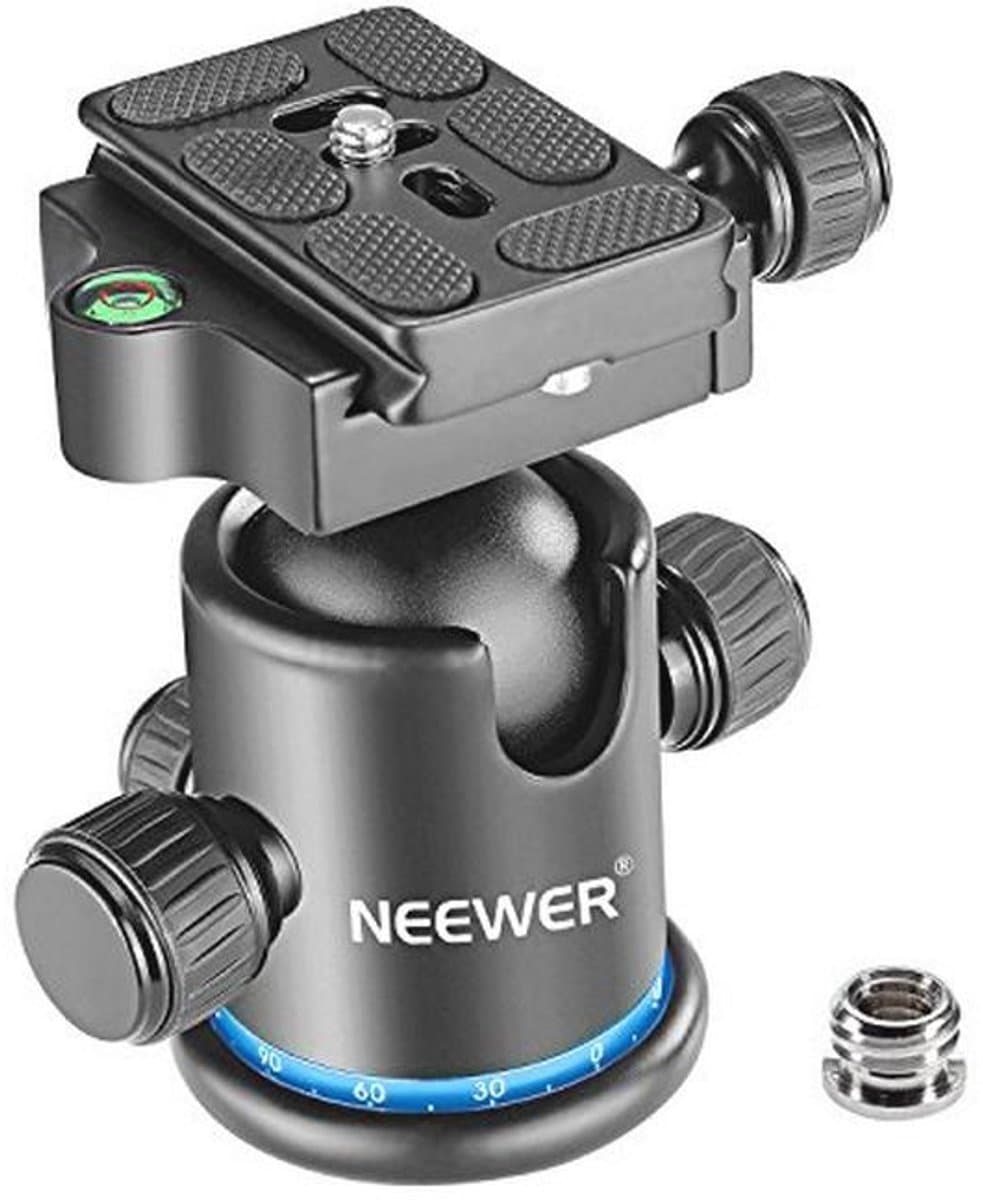 Professionele metalen statief kogelkop 360 graden draaibaar met snelwisselplaat en waterpas - geschikt voor DSLR-camera's en camcorders tot 8 kg