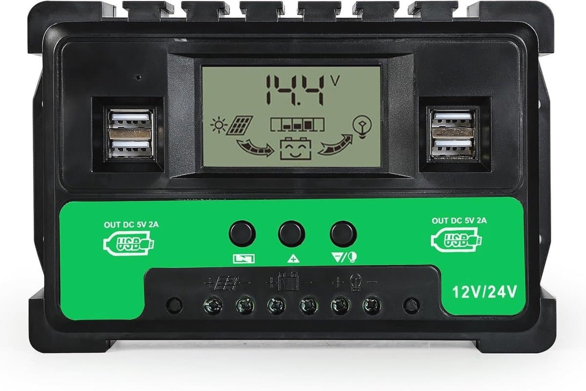 MPPT Solar Charge Controller 40A met 4 USB-poorten voor 12V/24V systemen
