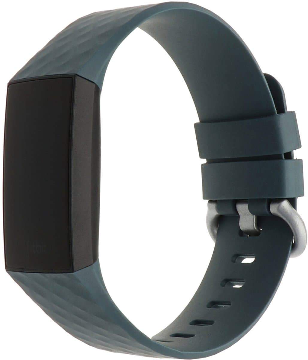 Sport Wafel Band - Leisteen (Grijs) - Maat: SM - Horlogebandje, Armband - Geschikt voor Fitbit Charge 3 & 4