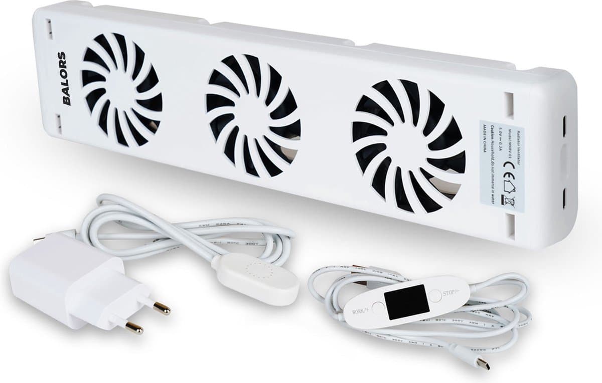 BALORS® Radiator Ventilator Mono set – Digitaal display - Instelbare temperatuurinstelling - Energiezuinig - Past op elke radiator & Makkelijk te installeren - Energie besparen door betere warmteverdeling - Speed Heating voor optimaal Comfort