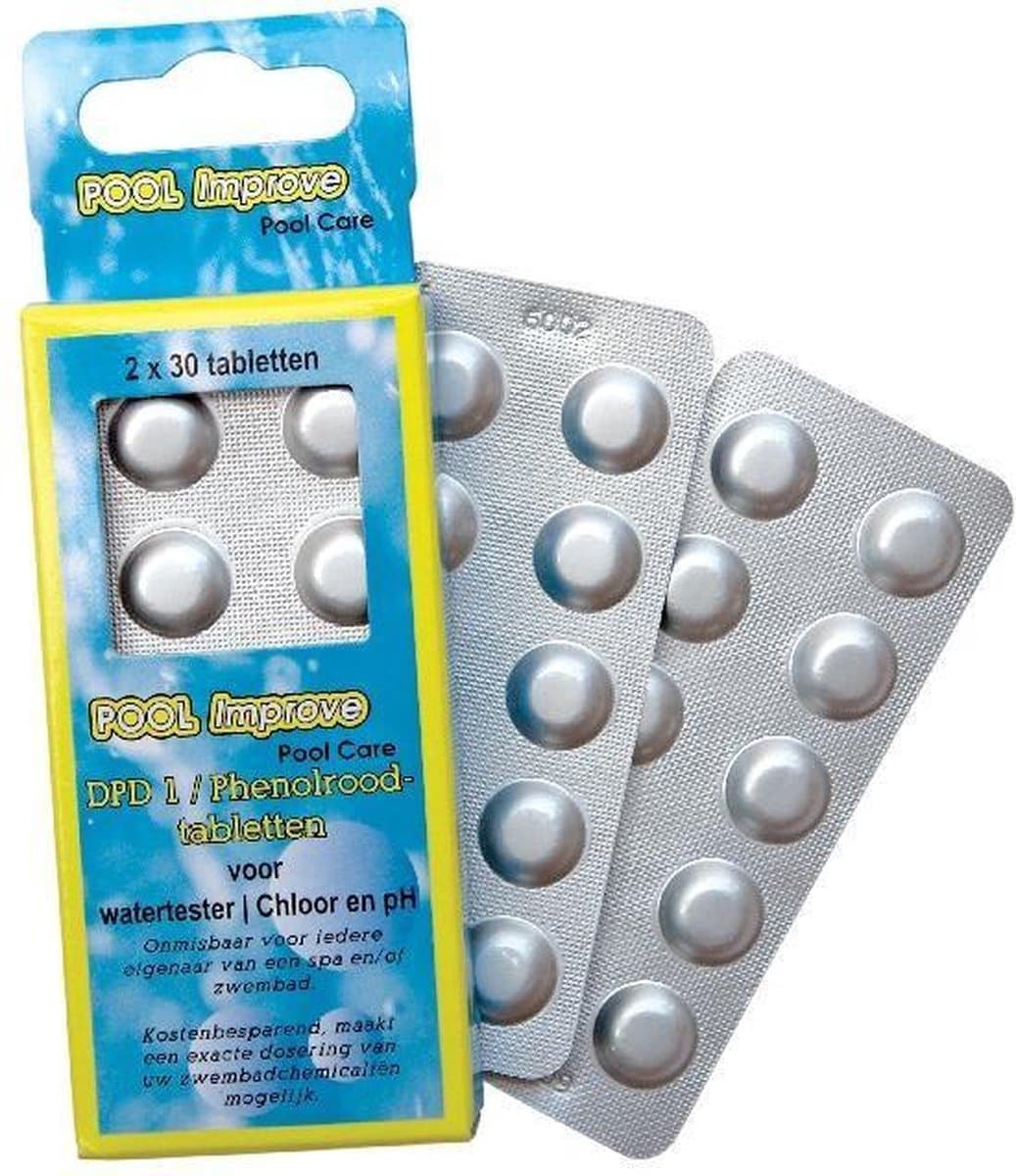Pool Improve Testtabletten Dpd1/phenolred 60 Tabletten - Zwembad test - Tablet