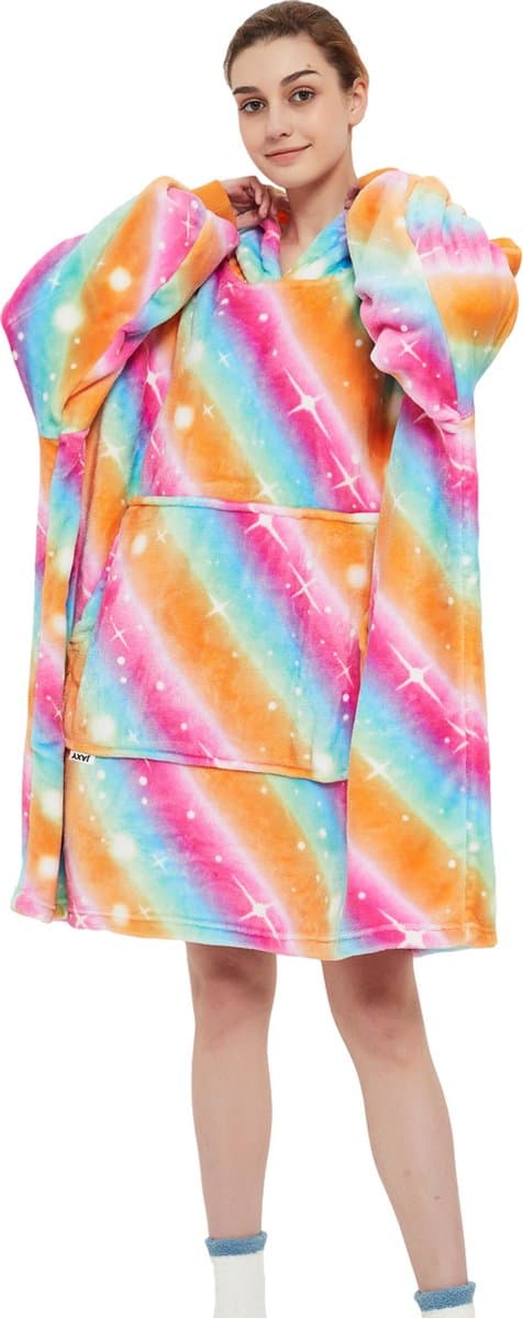 JAXY - Hoodie Deken - Snuggle Hoodie - Fleece Deken Met Mouwen - Snuggle - Cuddle Hoodie - 1450 Gram - Sunset Glow