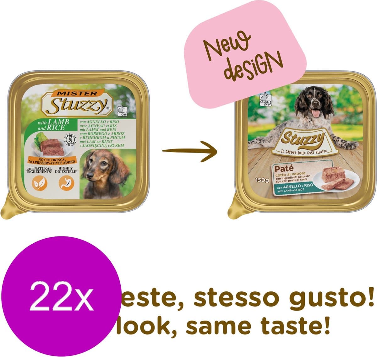 Mister Stuzzy Dog Paté 150 g - Hondenvoer - 22 x Lam&Rijst