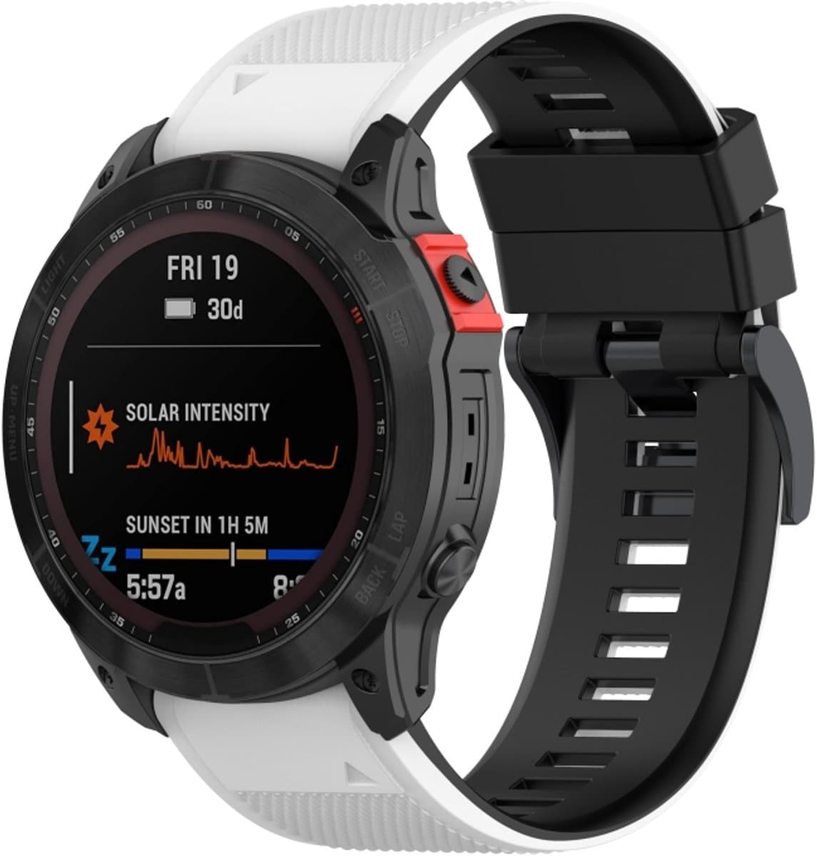 Voor Garmin Fenix 7 Tweekleurige siliconen horlogeband (wit zwart)