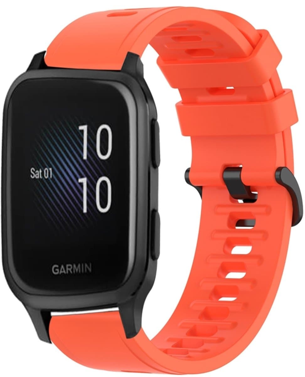 Voor Garmin Venu SQ 20 mm effen kleur zachte siliconen horlogeband (rood)