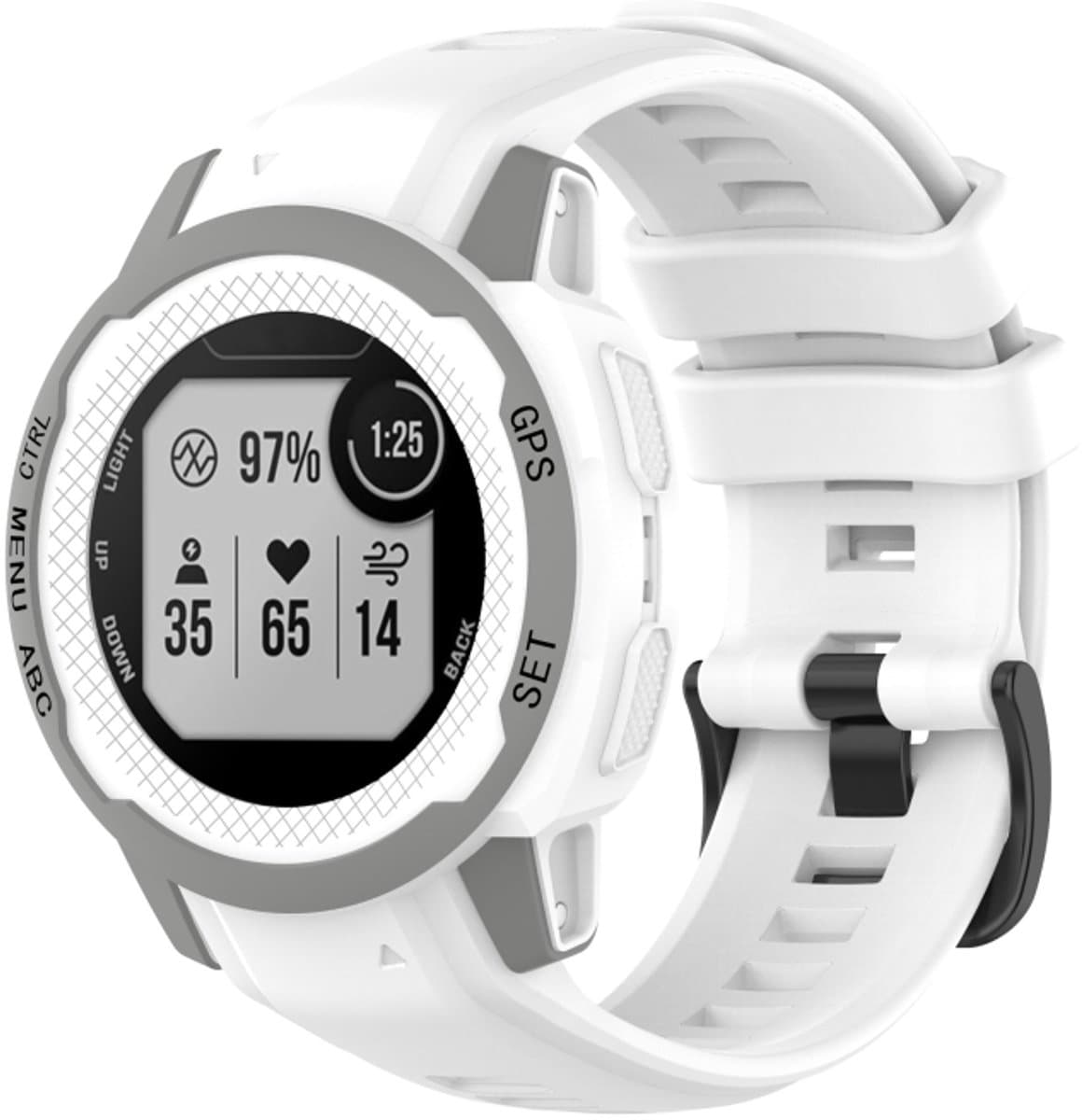 Voor Garmin Instinct 2S Effen kleur siliconen sporthorlogeband (wit)