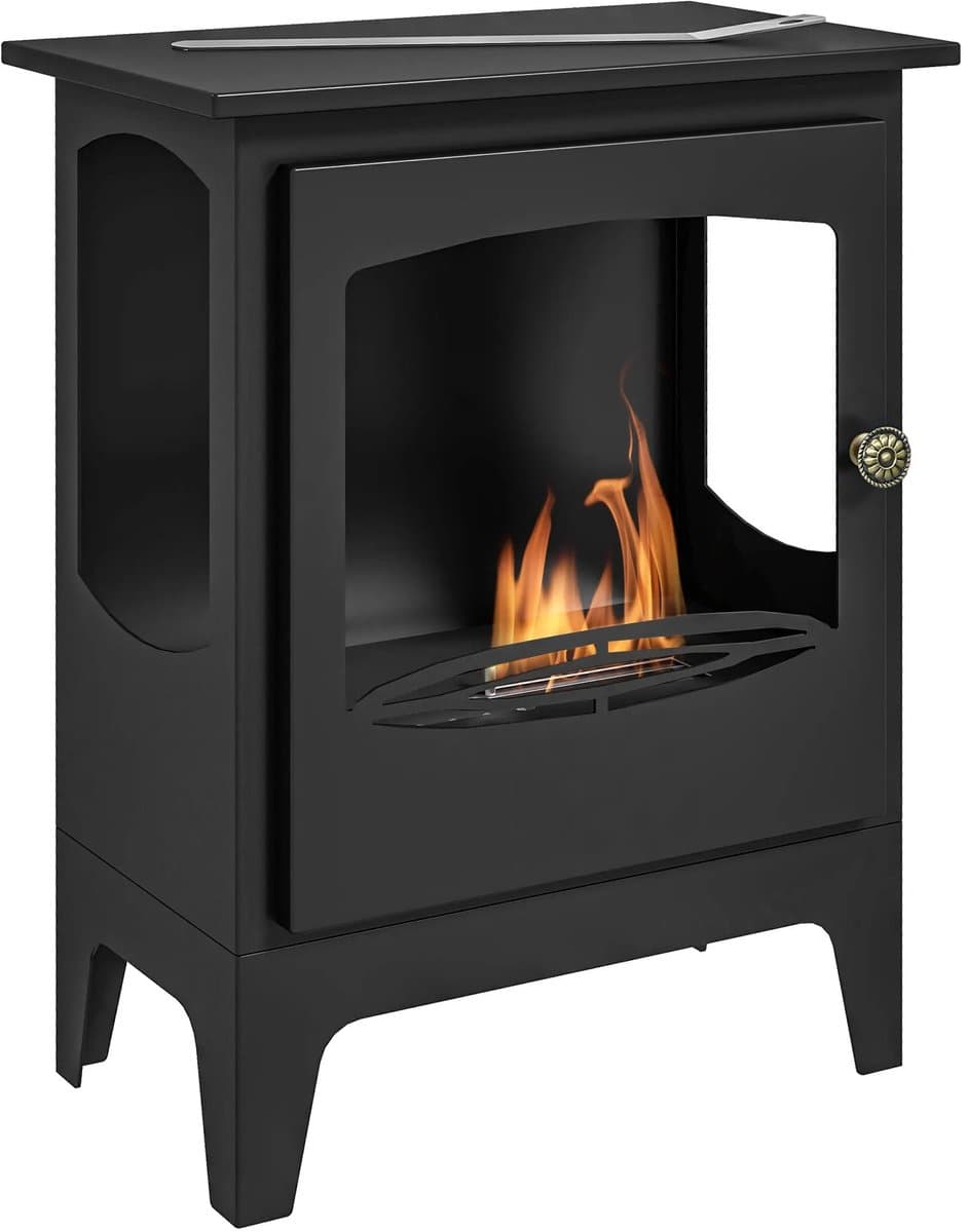 Archi Ethanol Open Haard – Kachel – Tank 1,2 Liter – Verwarmt tot 20-25 m² – Rookvrij en Asvrij – 39 x 26 x 54 cm – Zwart