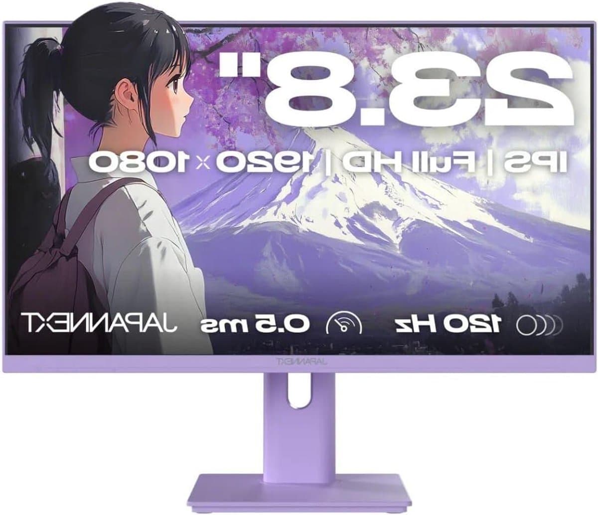 Gaming Monitor - Scherm Computer - Vloeiende Gameplay - Snelle 120Hz - 24 inch - Lila