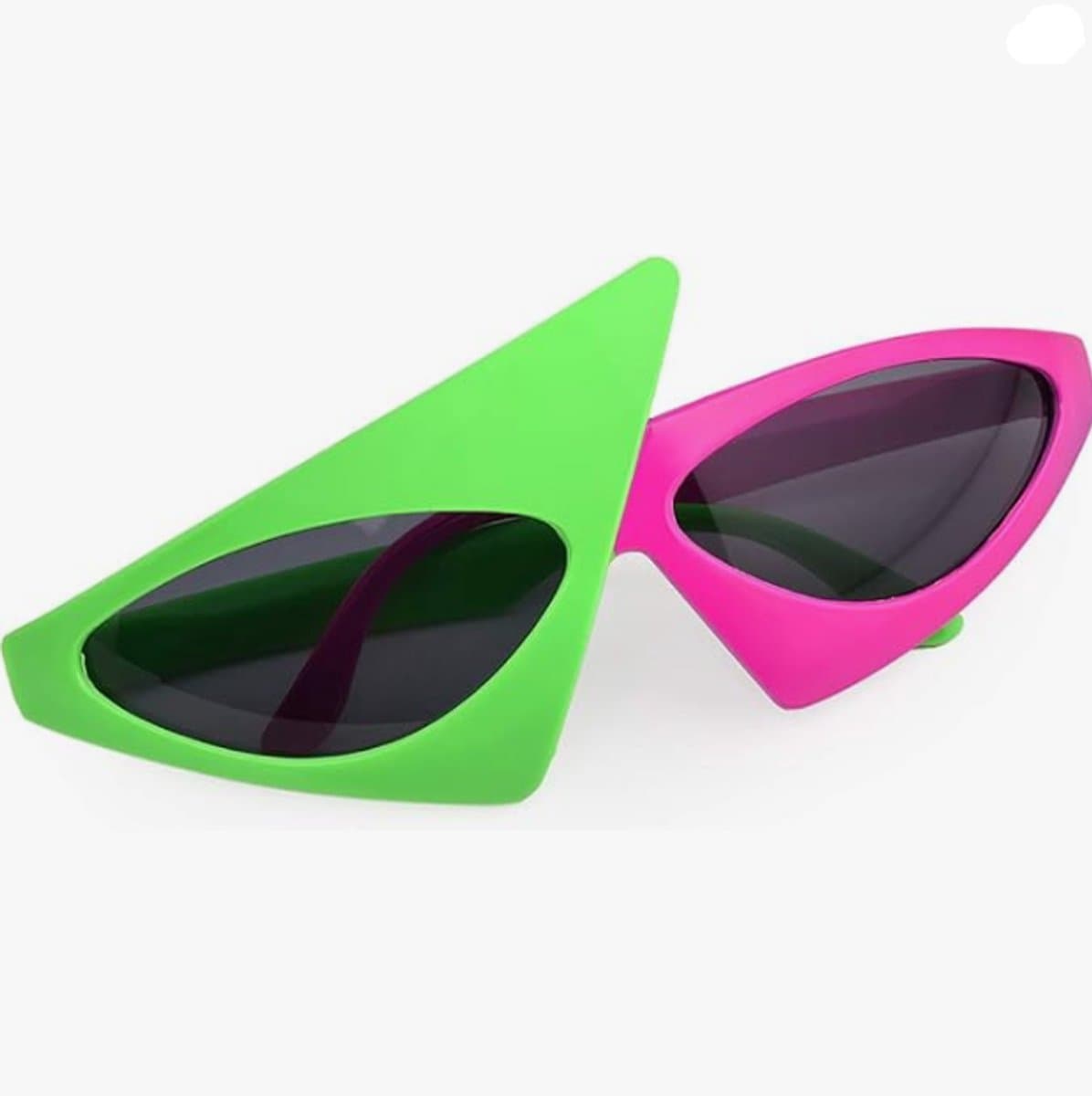 Feest Zonnebrillen 80's Asymmetrisch Bril Heet Roze en Neon Groene Bril voor Hip Hop Dans Halloween Feest