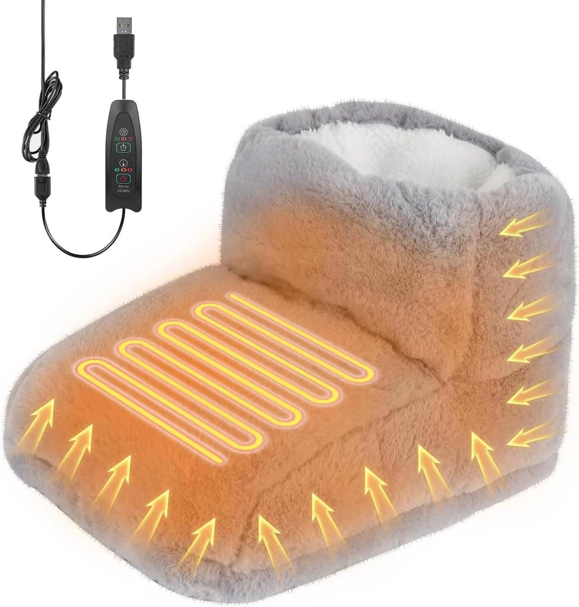 Elektrische Voetenwarmer - Voetverwarming - Winterse Warmte - 3 Temperatuurstanden - 25x30x25 cm - Grijs