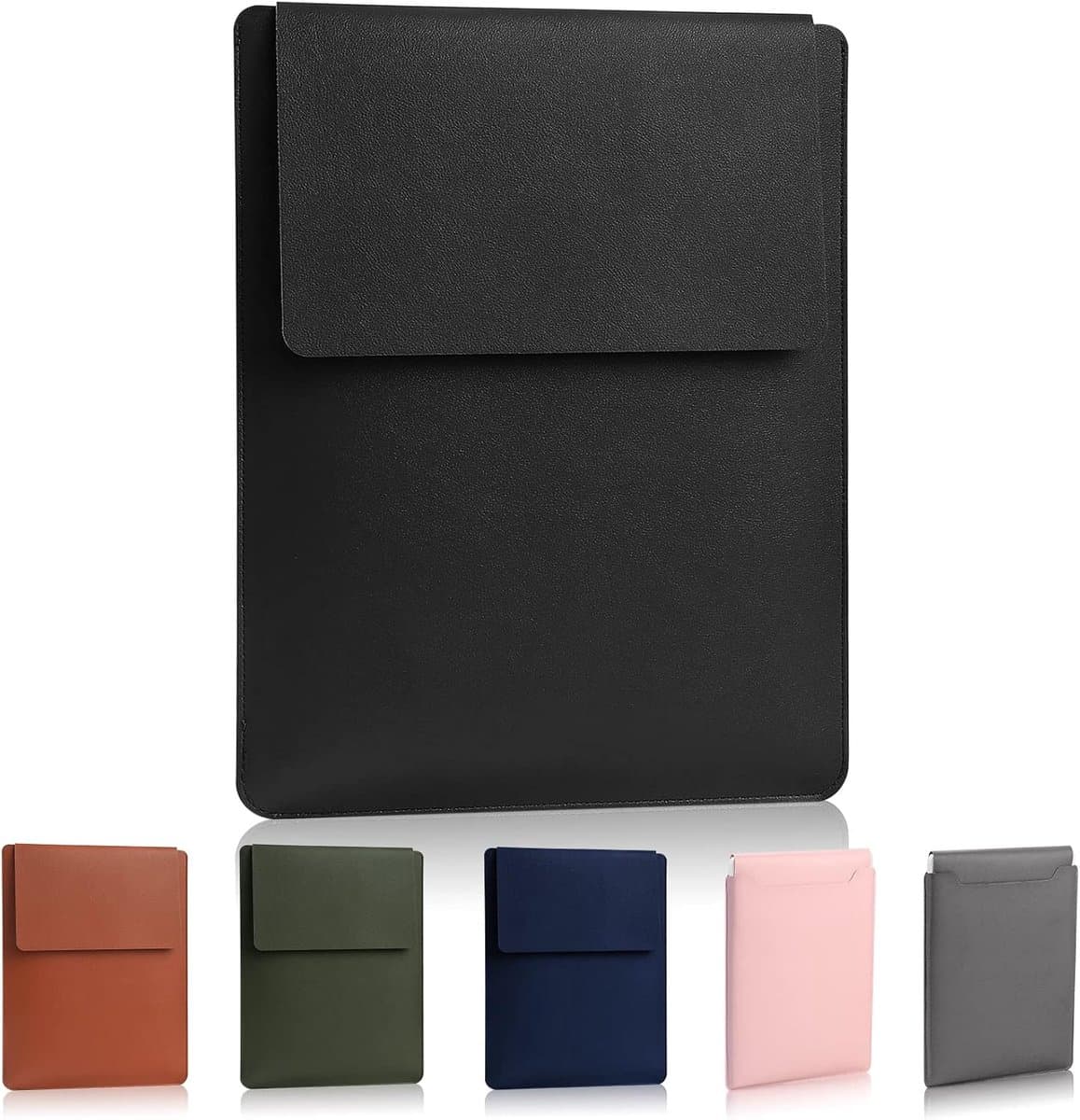 Thijox - 13,3-14" Laptophoes - Gewatteerde Laptoptas - Dunne Draagbare Laptoptas - PU Leer - Water- en Stofdicht - Zwart - Compatibel met 2022 Pro 14"
