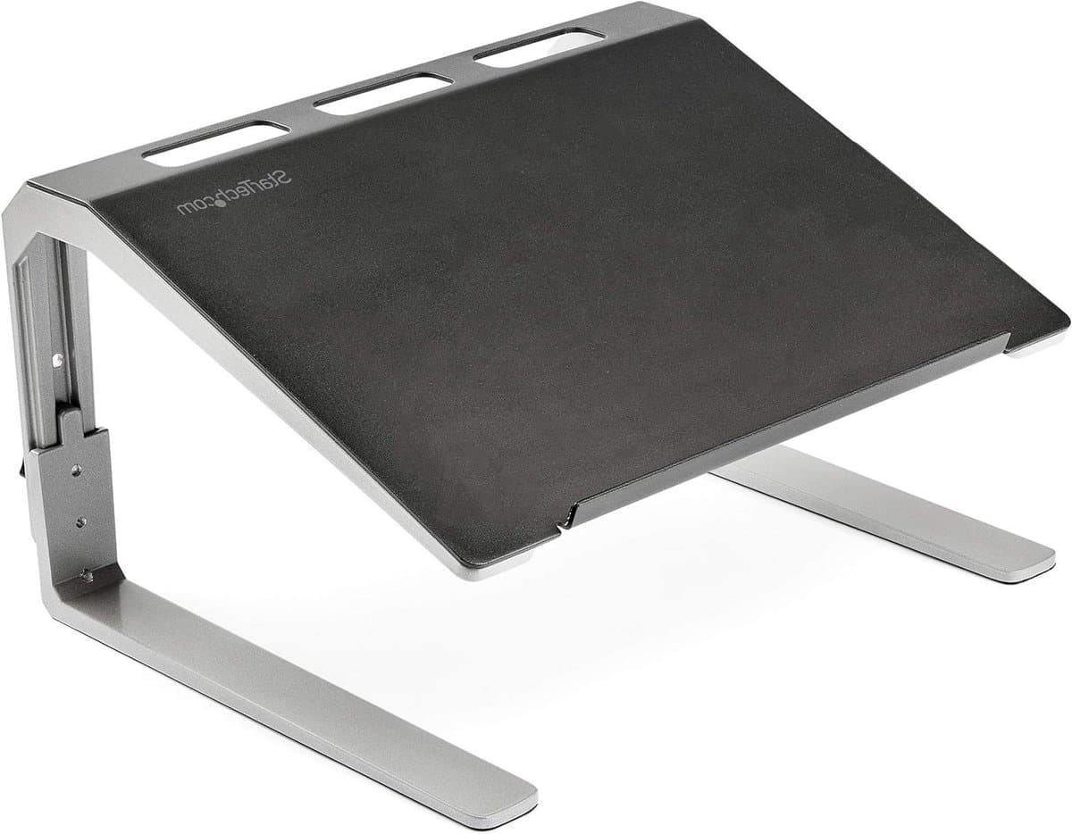 Laptopstandaard Verstelbaar - Laptopverhoger Bureau - Comfortabel Werken - Drie Hoogte-instellingen - Tot 10 kg - Zwart Zilver