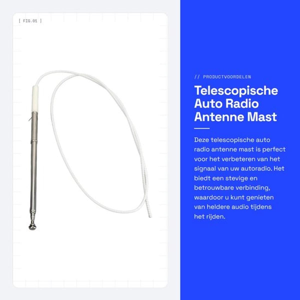 Antenne Mast Premium - Telescopische Antenne - ABS Materiaal - Auto Radio Signaal - Compatibel met Montero 2001-2006