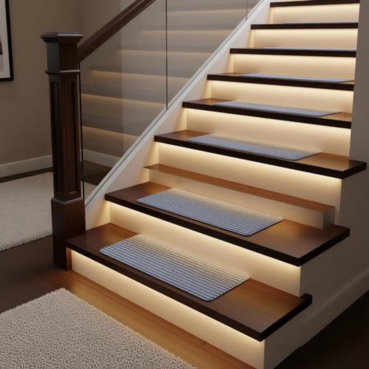 BILMU Antislip Traptredenmatten Set van 15 - Zelfklevende Trapmatten Binnen - Snijdbaar & Herbruikbaar - Grijs, 55 x 22 cm