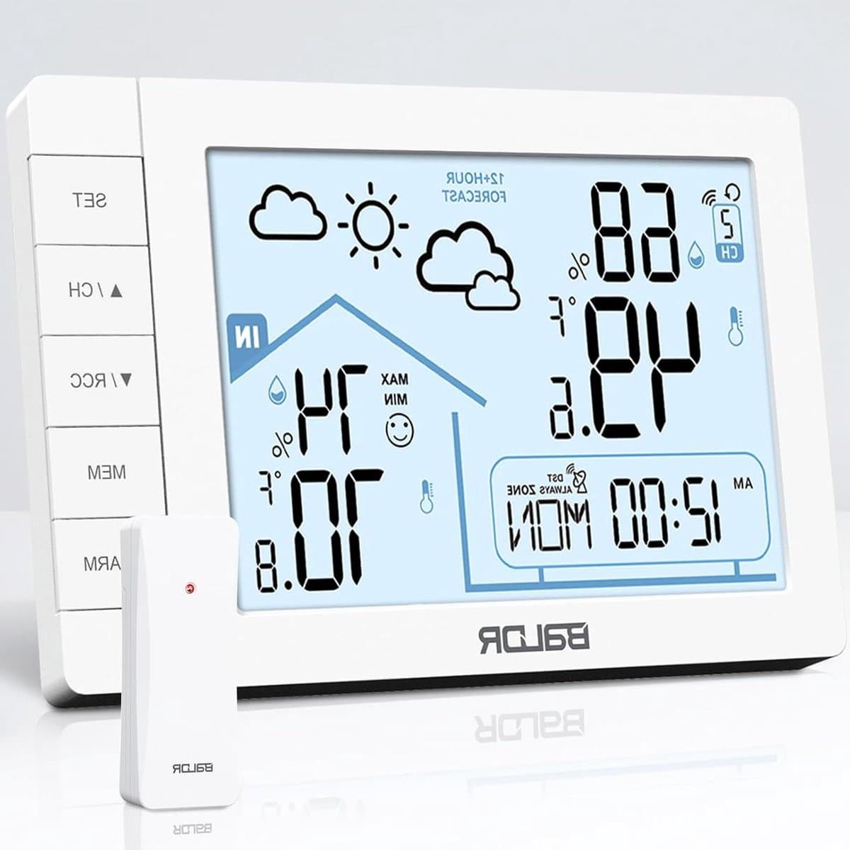 Draadloos weerstation - Binnen buiten meter - Klimaat monitoren - 12-24u weersvoorspelling - 100m bereik - Wit