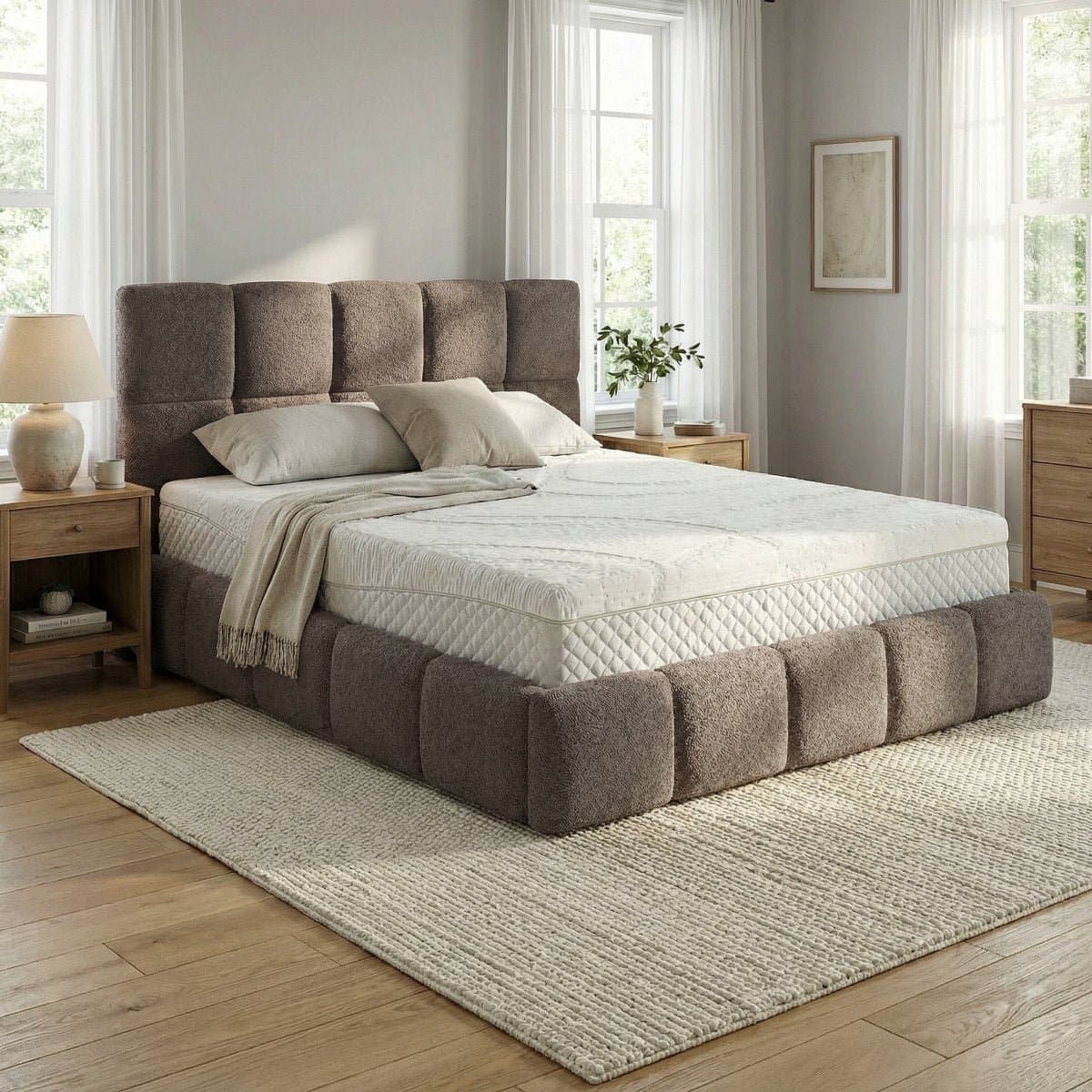 Mörgenn Bed Calma - Luxe Bedframe met Opbergruimte - Taupe (Anthology 06) - 160x200 cm - Met Luxe Suprême Hotelmatras