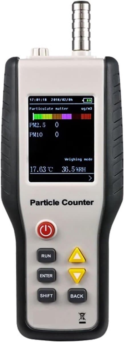 Luchtkwaliteit Monitor - Deeltjesteller Meter - Binnenlucht Meten - 2.8 Inch LCD - 0.3 Micron - Wit