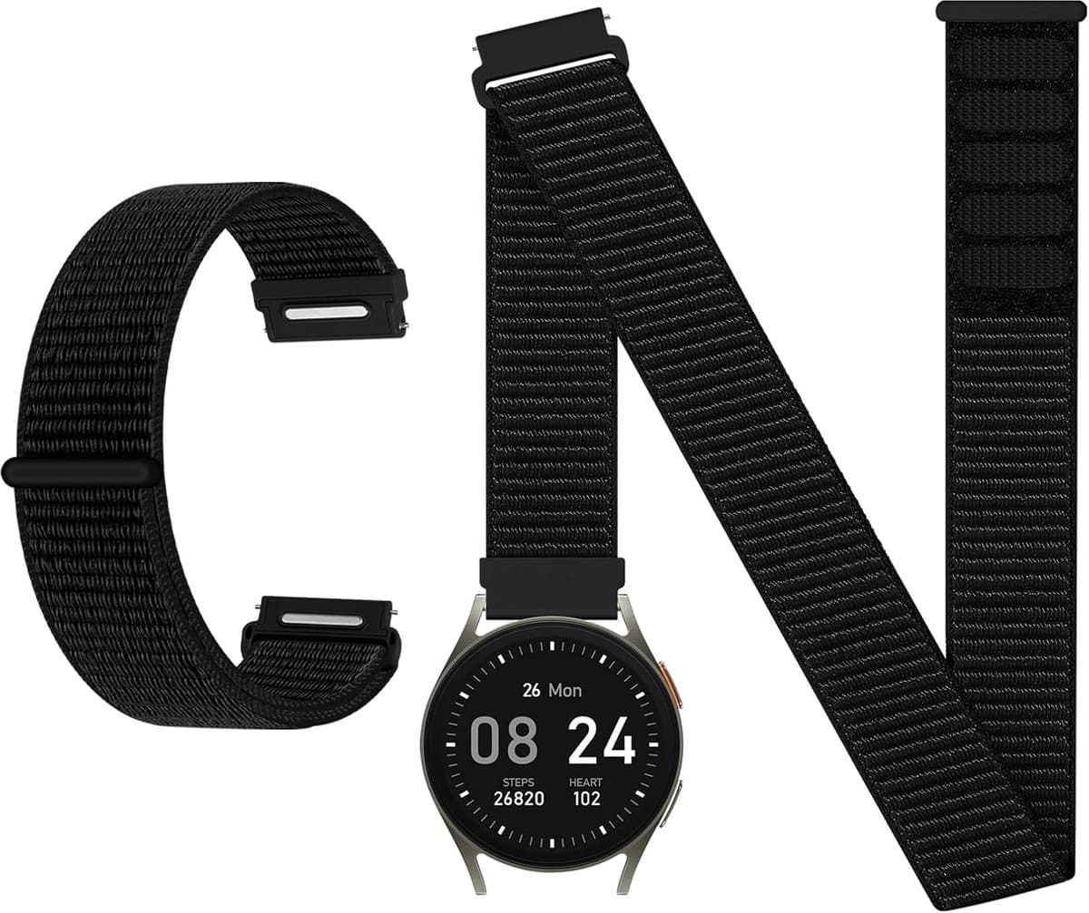 Nylon enkelband/armband 18 20 22 mm - Quick release sportarmband - Voor smartwatches - SnelShoppen