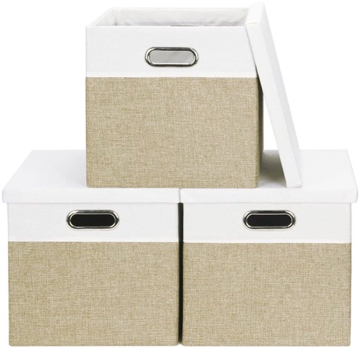 SPHProducts - Opbergdozen - Opbergkubussen - Opvouwbare stoffen manden - Lichtbruin