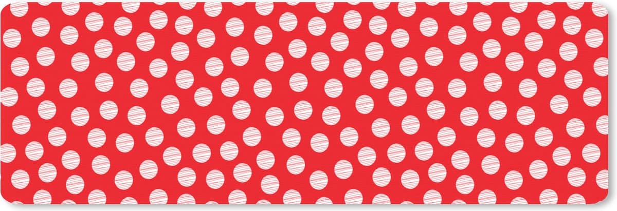 Muismat XXL 90x30 cm - Bureau onderlegger - Bureau mat Stippen - Polka dot - Patronen - Rood - Wit - Bureaumat - Gaming mousepad xl - Bureaulegger groot - Computer deskmat