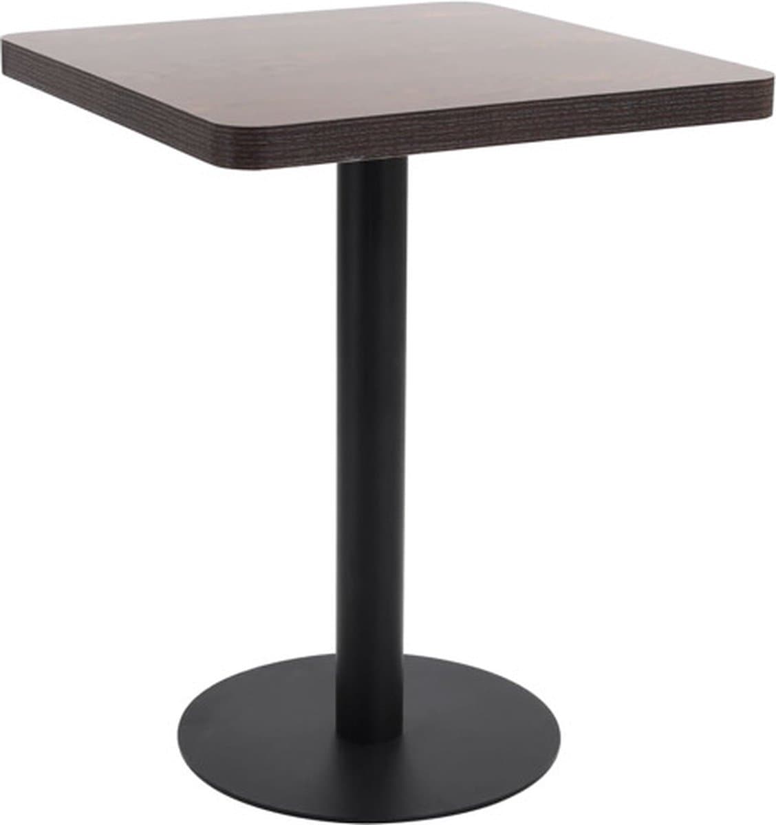 vidaXL Bistrotafel - MDF, Donkerbruin, 60 x 60 cm