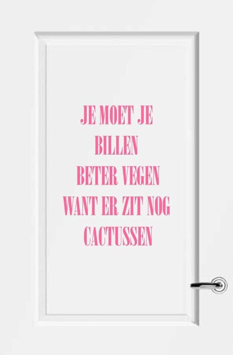 Muursticker je moet je billen beter vegen want er zit nog cactussen - Roze - 40 x 52 cm toilet overige stickers - toilet
