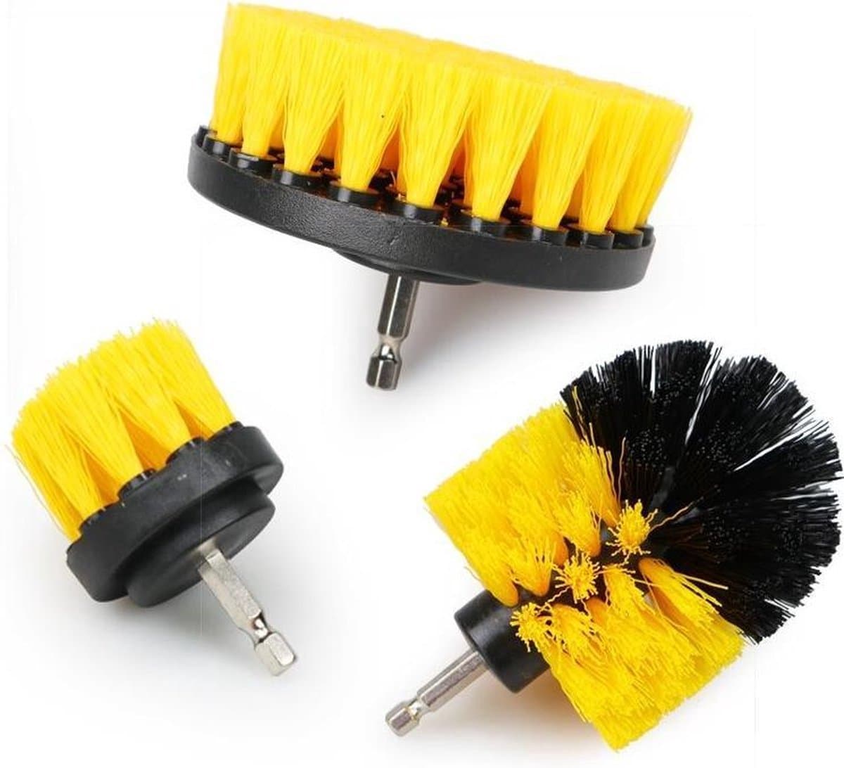 *** Borstel set 3 delig - Universele Elektrische Boorsborstels - Schrobborstel - Boorborstel - Schoonmaak Gereedschap - Borstelset voor Boormachine - van Heble® ***