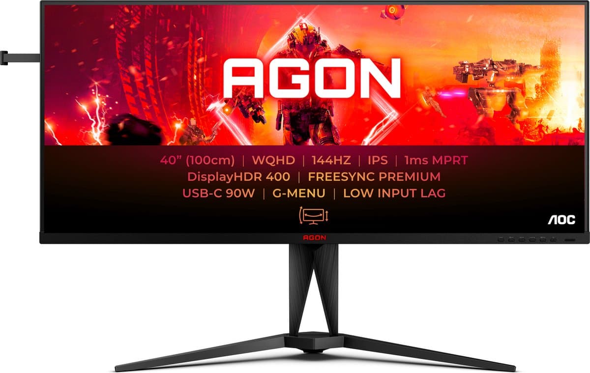 AOC AGON PRO AG405UXC - QHD Ultrawide Gaming Monitor - USB-C 90w - 144hz - 40 inch