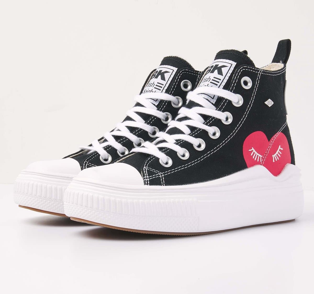 British Knights - Kaya Flow Mid Dames Sneakers Hoog - Maat 41 - Zwart - Katoen - Vrouwen Schoenen