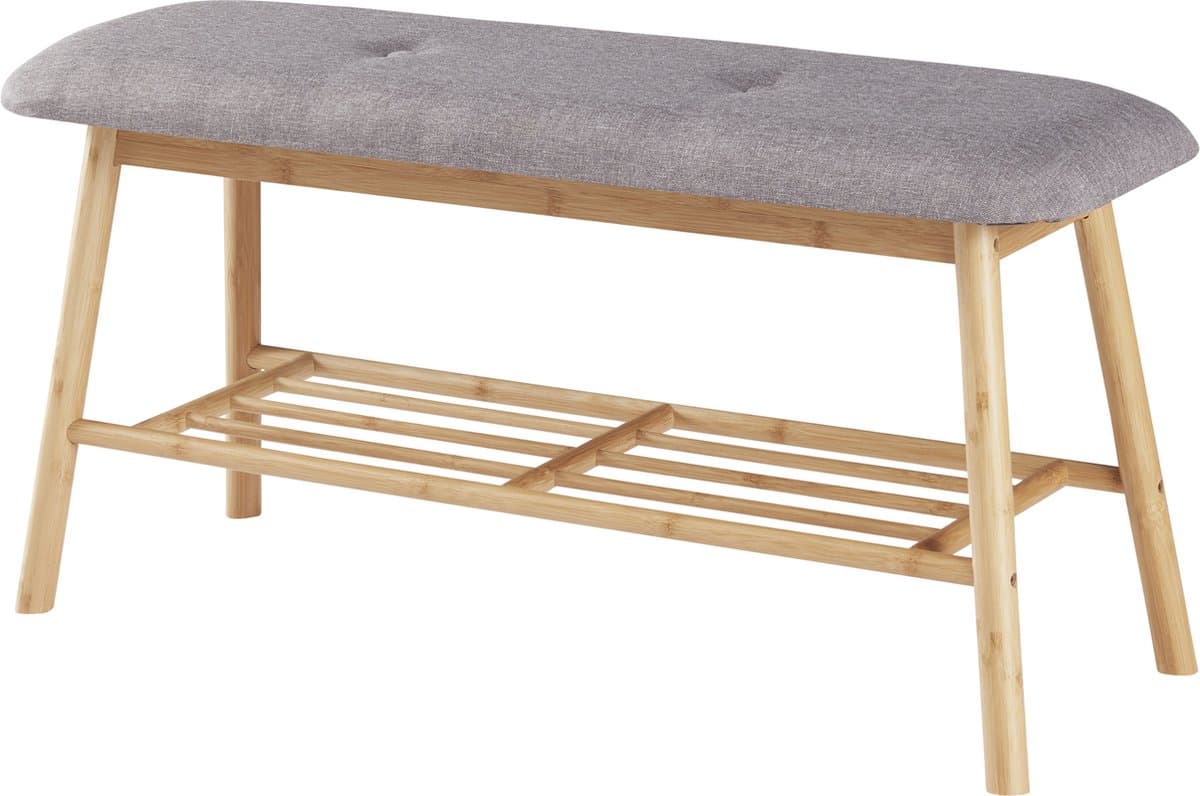 Schoenenrek 45x90x30 cm bamboe grijs